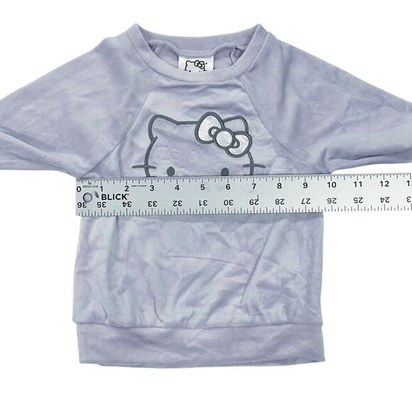 Hello Kitty Little Girls 2 Pc. Velour Sweatshirt Pants Outfit Set Lavender 18M - Picture 9 of 12